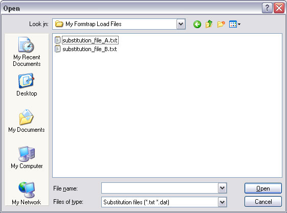 Load Substitution File