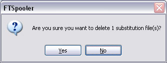Confirm Deletion of Substitution File