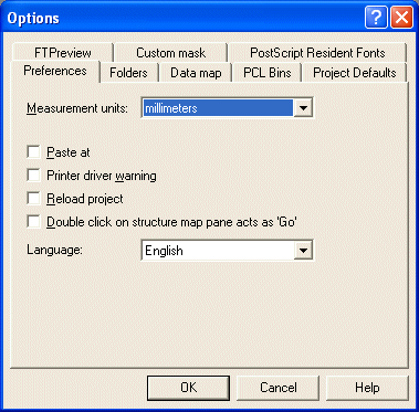 Preferences - Measurement units, language - english