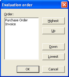 Evaluation dialog box