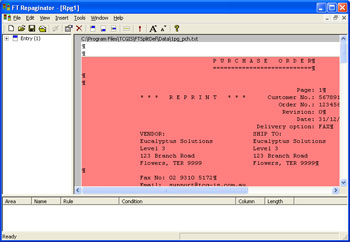 Defined header area highlighted