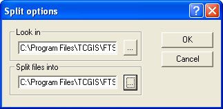 Split Options: File location options