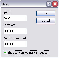 User cannot maintain queues